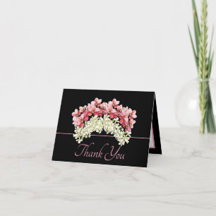 Cartão Garridas Grinaldas de Orquídeas Rosa e Creme Obrig