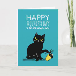 Cartão Gata Divertida Mãe Fofa Feliz Dia das Mães