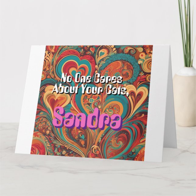 Cartão Gata Engraçada Personaliza Engraçado (Frente)