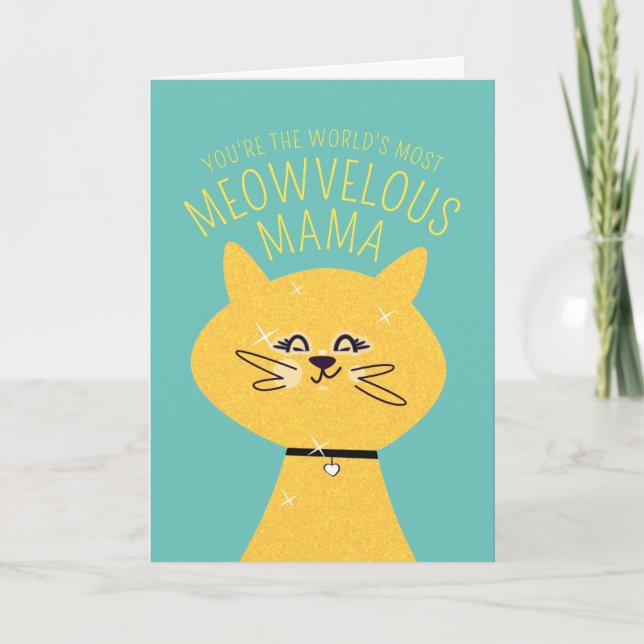 Cartão Gata Mamãe Meowvelhosa (Frente)