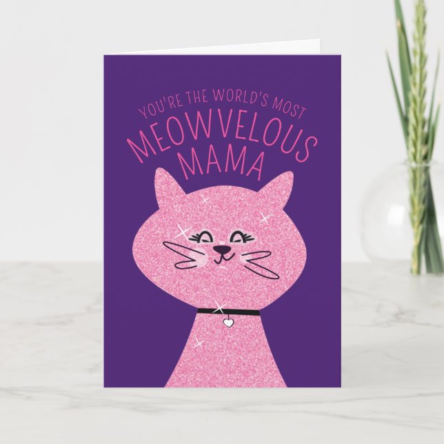 Cartão Gata Mamãe Meowvelhosa (Frente)