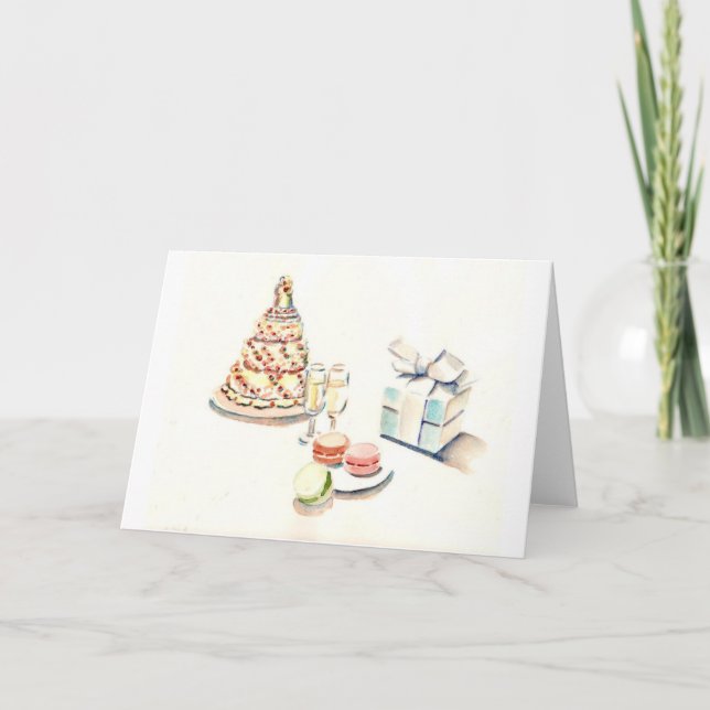 Cartão Gateaux do casamento (Frente)