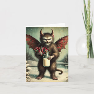 Cartão Gatinha de Natal Horror Adorável Fada 