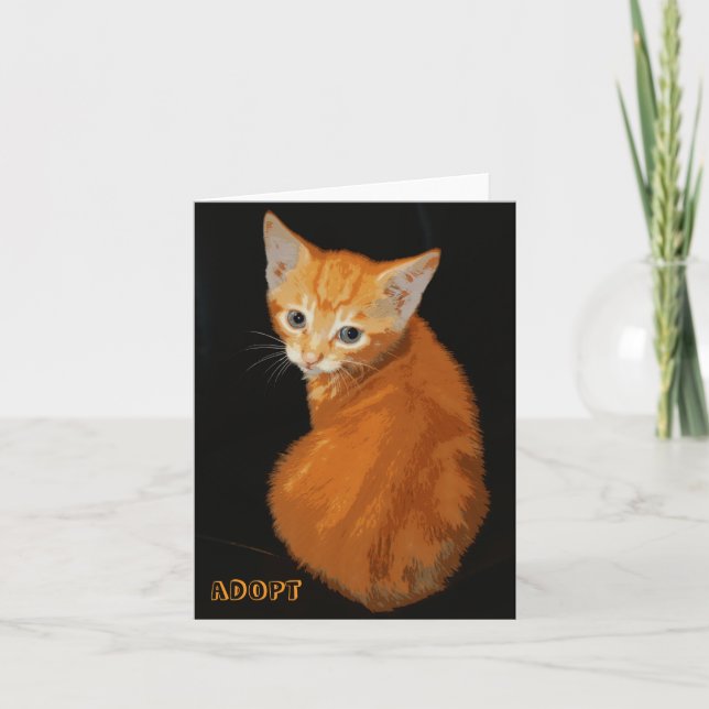 Cartão Gatinho alaranjado Notecard (Frente)
