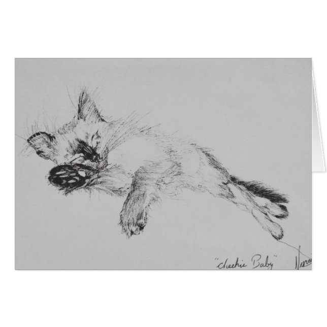 Cartão Gatinho 'Baby (Frente Horizontal)