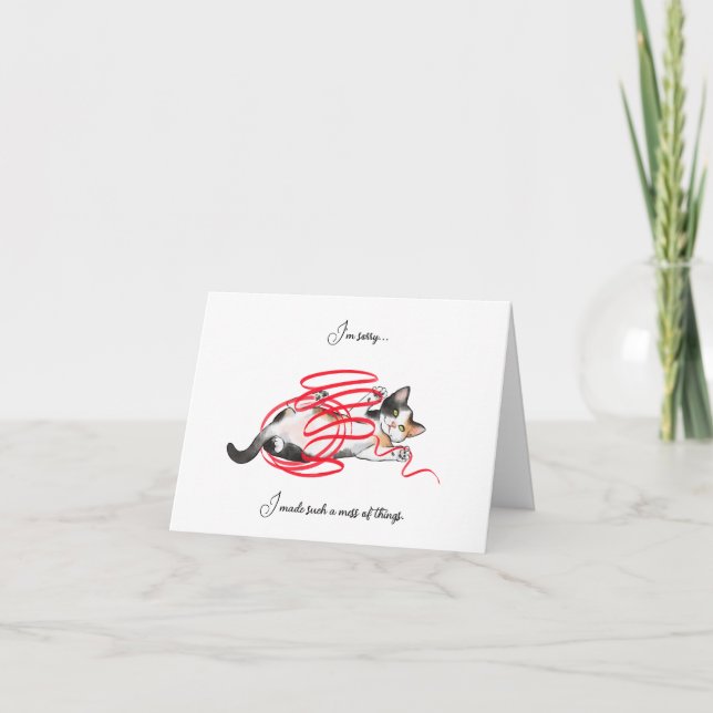 Cartão Gatinho Bonito. Desculpe Vazio. (Frente)