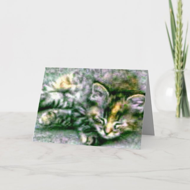 Cartão Gatinho bonito para dormir (Frente)