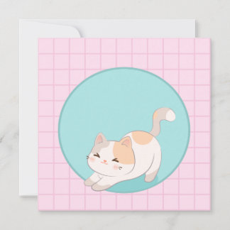 Cartão Gatinho bonito, poster gatinho feliz
