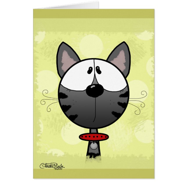 Cartão Gatinho com risca de cinza (Frente)