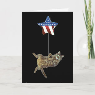 Cartão Gatinho comemora 4 de julho