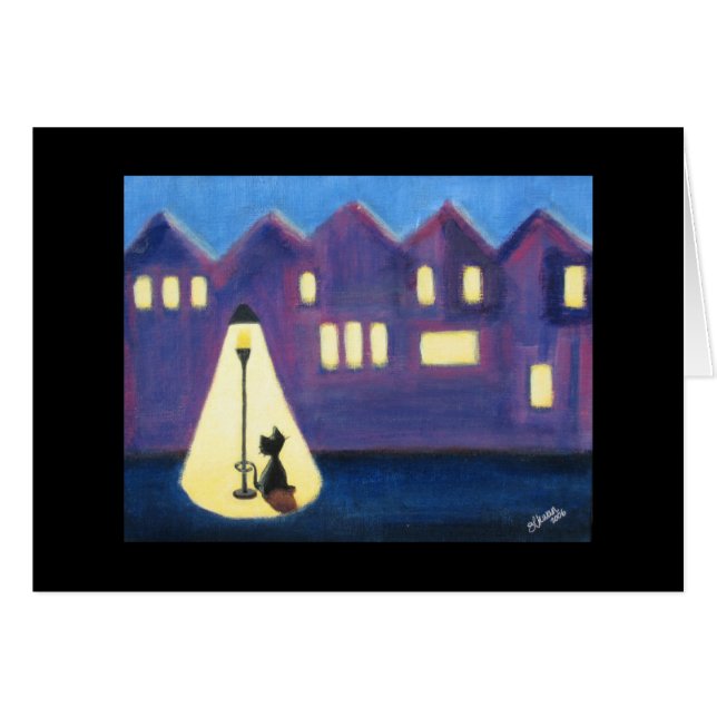 Cartão Gatinho da cidade (Frente Horizontal)