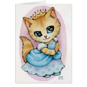 Cartão Gatinho de Cinderella - arte bonito do gato do
