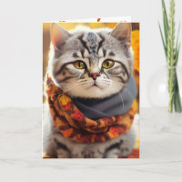 Gatinho De Outono Com Scarf