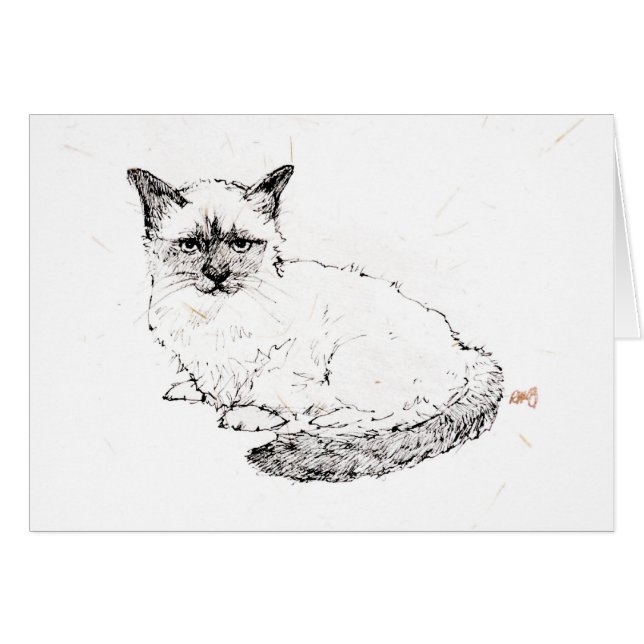 Cartão Gatinho de Ragdoll (Frente Horizontal)