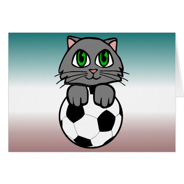 Cartão Gatinho do futebol (Frente Horizontal)