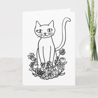 Cartão Gatinho está sentado Bonito