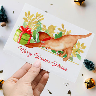 Cartão Gatinho Festivo Gato de inverno Solstício Pagan Fo