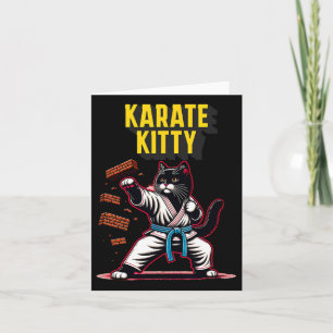 Cartão Gatinho Funny Karate - Campeão Felino de Artes Mar