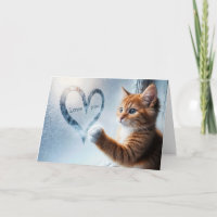 Gatinho Ginger de Aniversário com Coração de Janel
