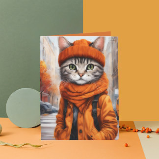 Cartão Gatinho Jazzy - outubro Vibes
