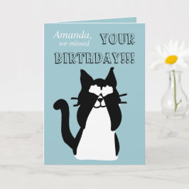 Cartão Gatinho Kitty Gato Cobrindo Olhos Aniversário Atra
