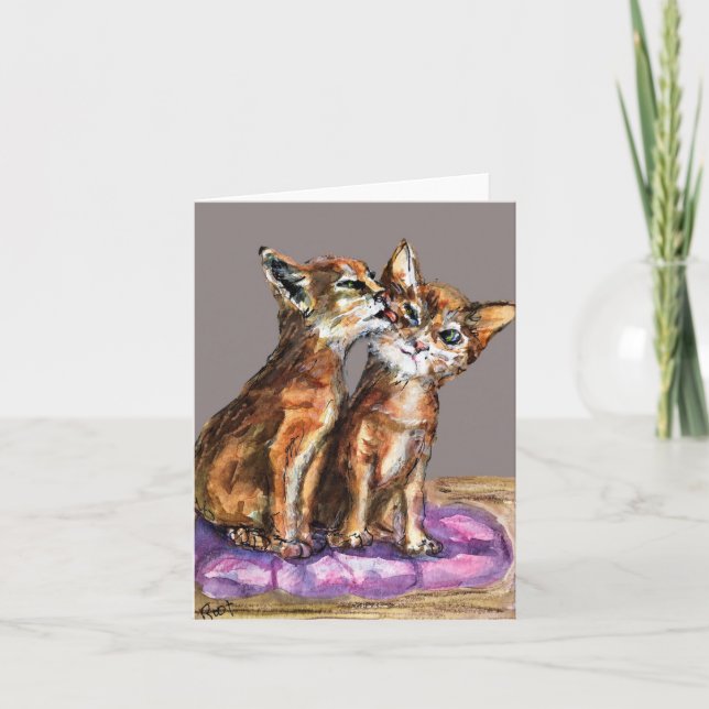 Cartão Gatinho Lambe Bem  (Frente)