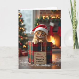 Cartão Gatinho Meowy Natal Purrfeito