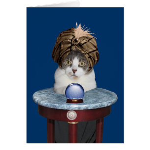 Cartão Gatinho Psicónico Engraçado Pensando Em Você