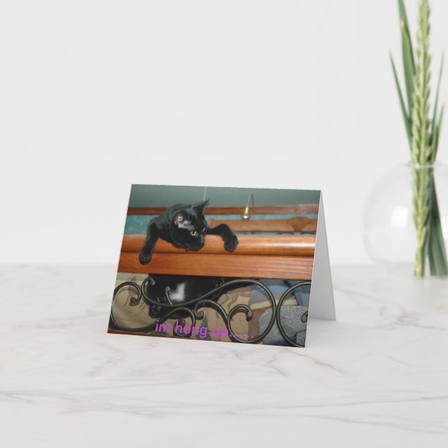 Cartão Gatinho suspenso (Frente)