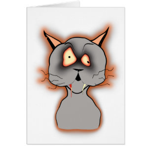 Cartão Gatinho velho do zombi