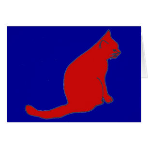 Cartão Gatinho vermelho