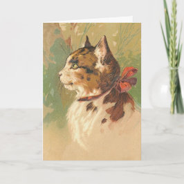 Cartão Gatinho Vintage, Parabéns