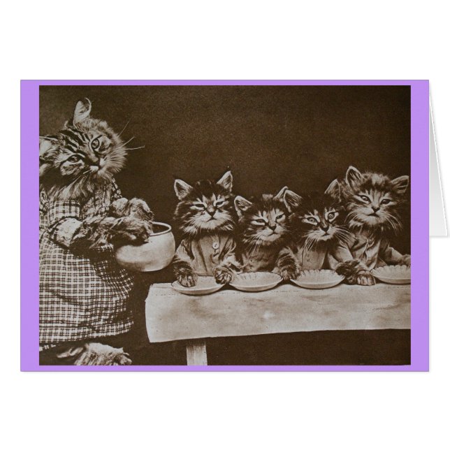 Cartão gatinhos com fome (Frente Horizontal)