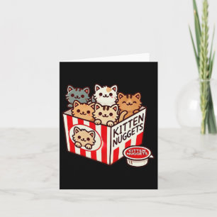 Cartão Gatinhos Nuggets Engraçados Comida Pun Gatinho Pin