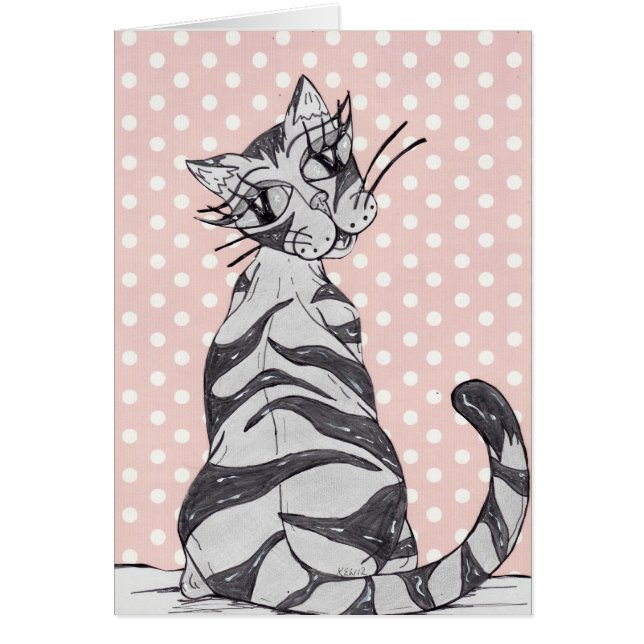 Cartão Gato 02 da senhorita (Frente)