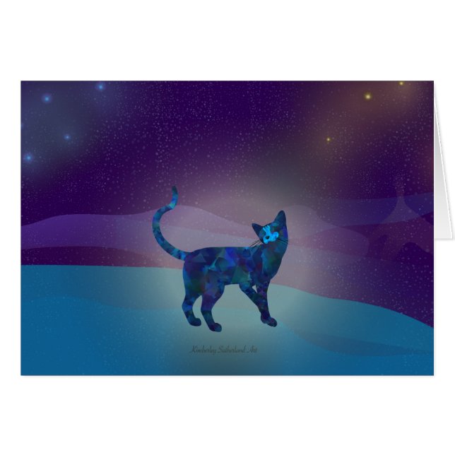 Cartão Gato 1 do espaço (Frente Horizontal)