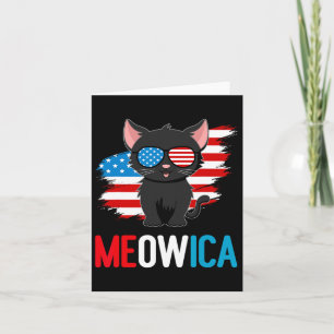 Cartão Gato 4 De Julho Meowica Patriotic Kitten American