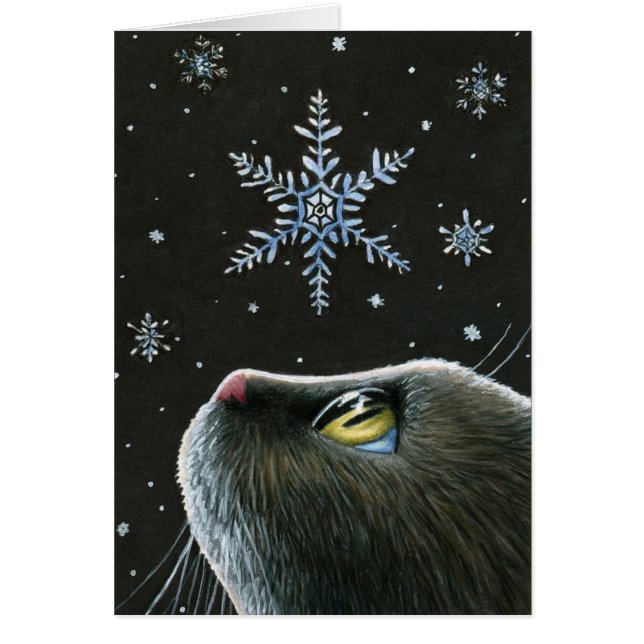 Cartão Gato 532 Flocos de neve (Frente)