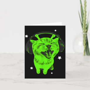 Cartão Gato Alienígena Meme Y2k Engraçado Gato Bobo Vinta