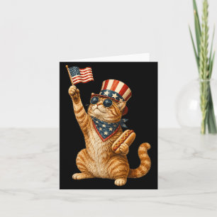 Cartão Gato Amante de Cachorro Quente Engraçado Retro 4 d