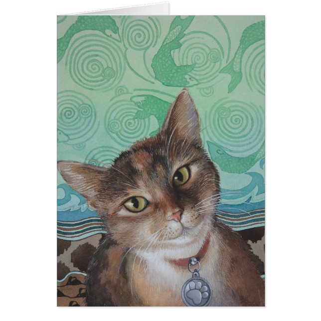 Cartão Gato americano legal do cabelo curto por Ezartesa (Frente)