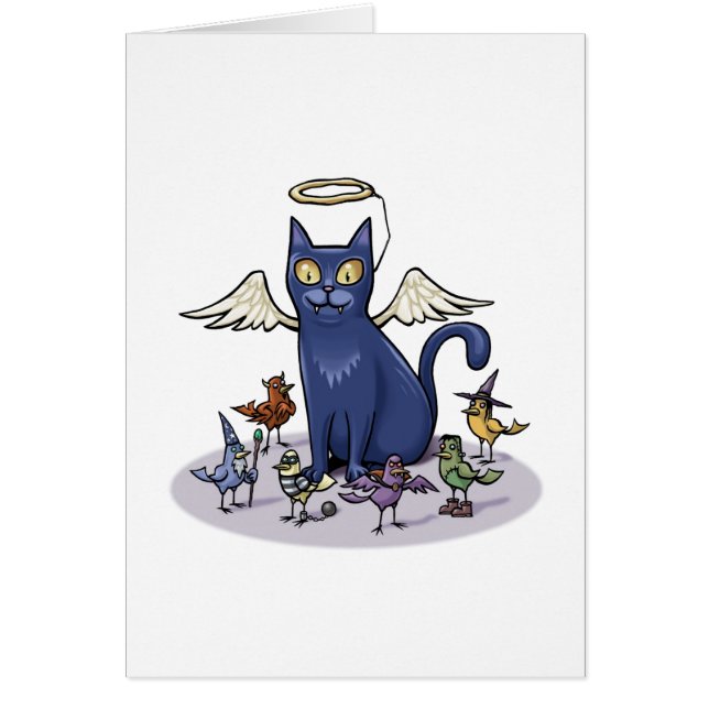 Cartão Gato angélico (Frente)