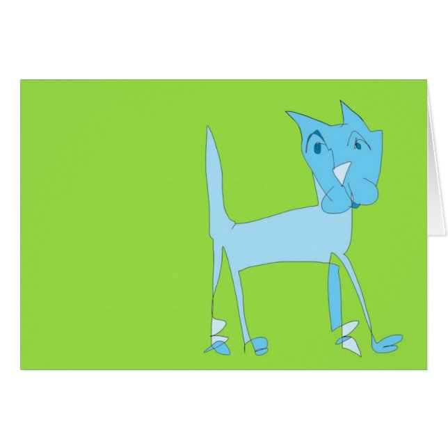 Cartão Gato azul (Frente Horizontal)