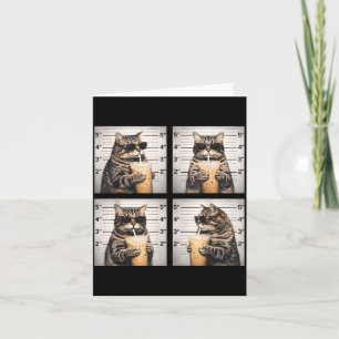 Cartão Gato bebendo café gelado foto engraçada meme de an