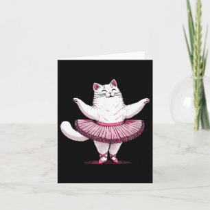Cartão Gato Bonito De Balé Tutu Homens Dançando Mulheres