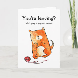 Cartão Gato com carta de saída de lã