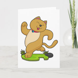 Cartão Gato com Gargantilha Correndo