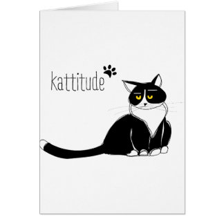 Cartão Gato com uma atitude