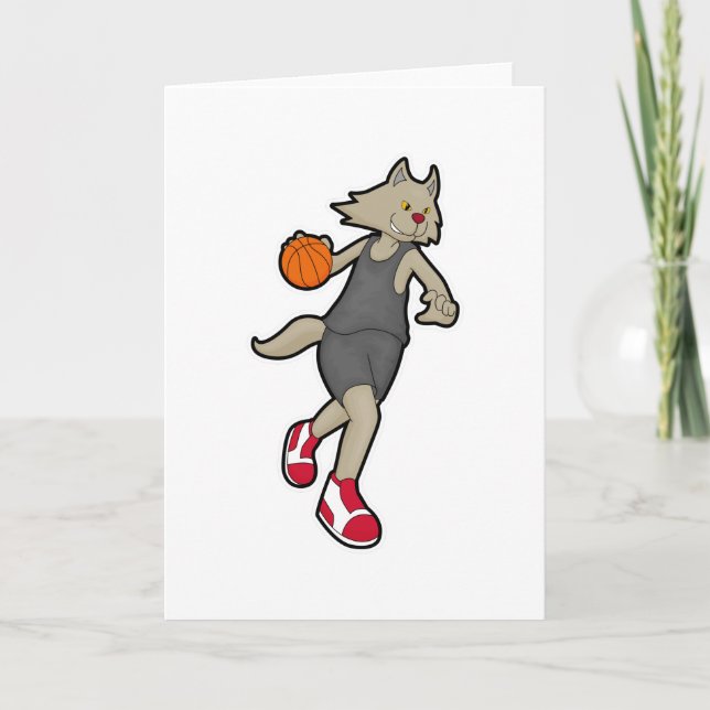 Cartão Gato como jogador de basquetebol (Frente)