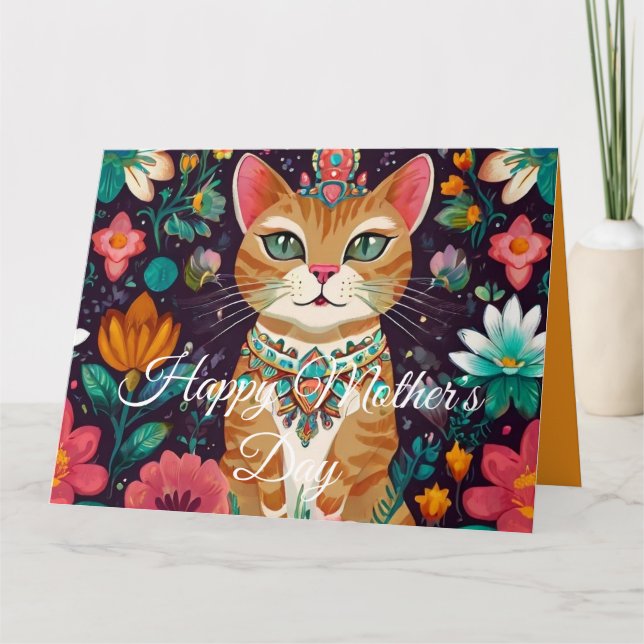 Cartão Gato Coroado Bijuteria (Frente)